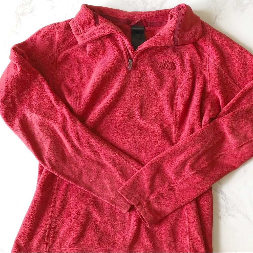 North Face Red Size Small Quarter Zip Fleece
